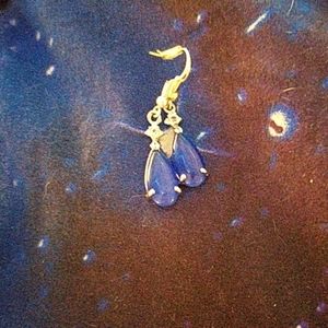 Silver plated cubic zirconium and glass earrings